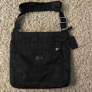 Coach Black Signature Crossbody Bag Leather accents